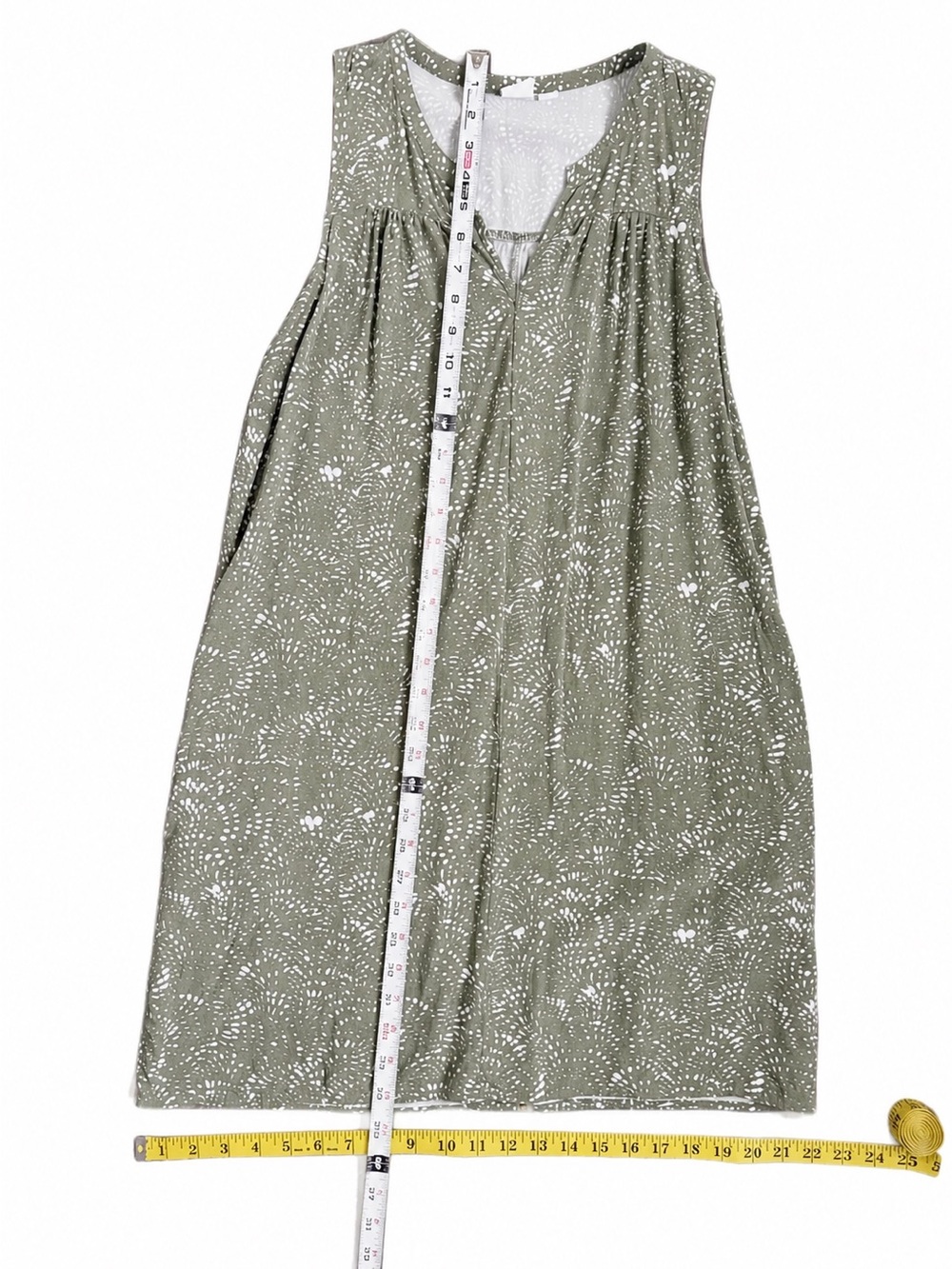 Gap Olive Green Sleeveless Shift Dress Boho Casual Summer Mid Lightweight Small - Picture 4 of 5